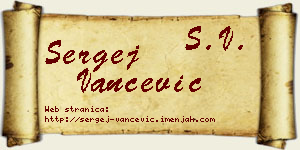 Sergej Vančević vizit kartica